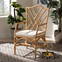 Baxton Studio Delta-Natural-DC Baxton Studio Delta Modern and Contemporary Natural Finished Rattan Dining Chair